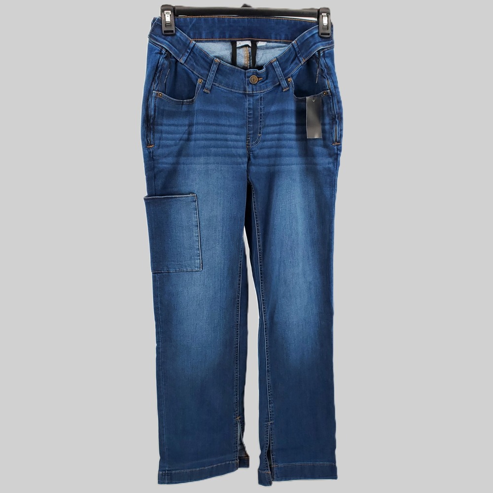 Denim & Co. Adaptive Womens Size 10 Cozy Touch Slim Straight Jean Wheelchair Fit